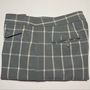 Cartonnier Anthropologie Crop Pants Women Sz 4 Gray Window Pane Print Wide Leg